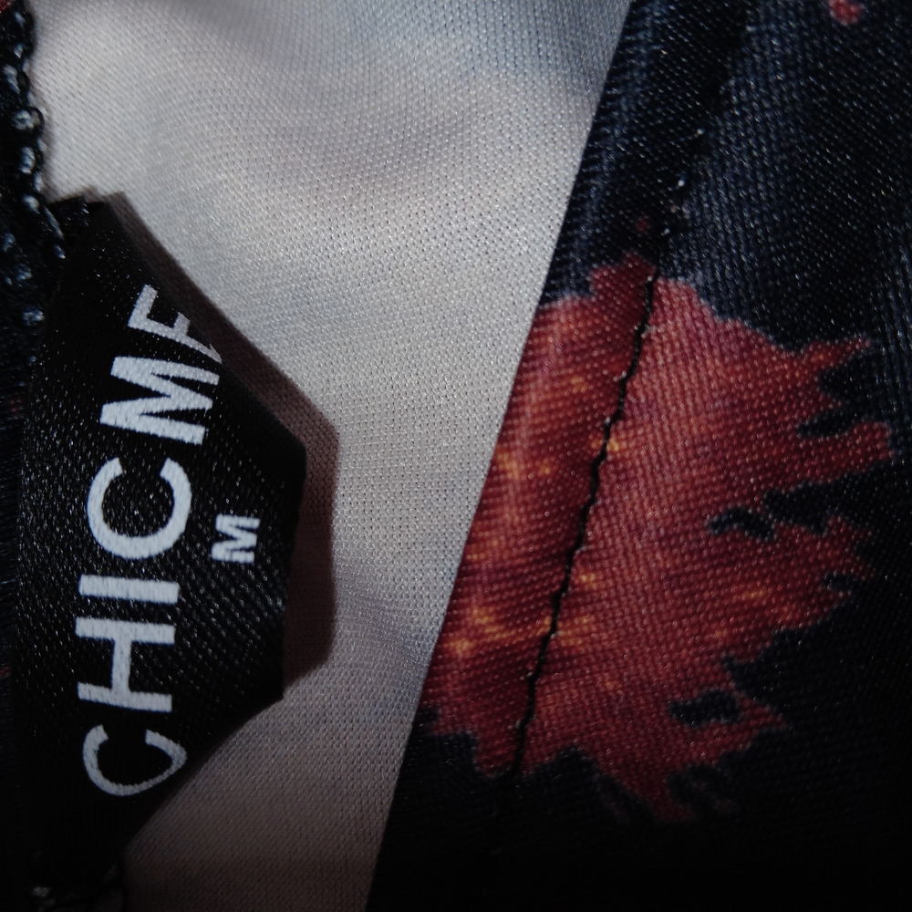 ChicMe Black and Red Floral Halter Dress - Picture 2 of 8